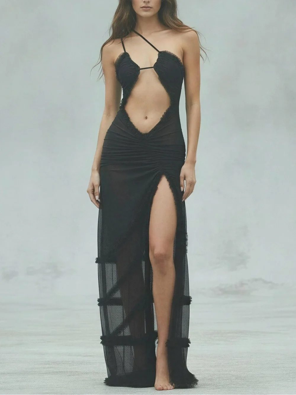 JADED LONDON Fatale Mesh Maxi Dress, Black, 6 (US) - Picture 3 of 9